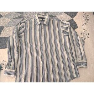 International Concepts Mens Striped Button Down Shirt Size XXL